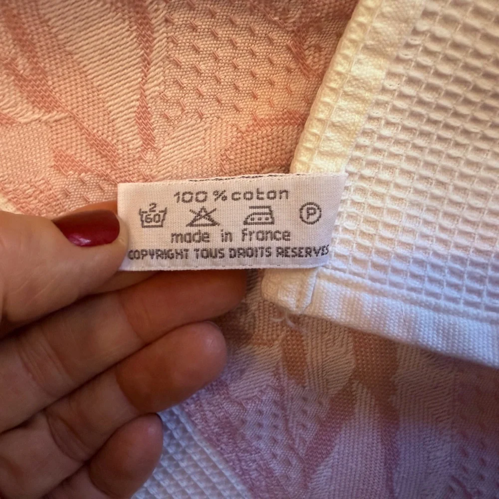 Le Jacquard Francais & Williams Sonoma Tea Towels Kitchen Pink & White